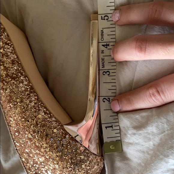 Rose Gold Glitter Stiletto with Metallic Heel - Picture 6 of 7
